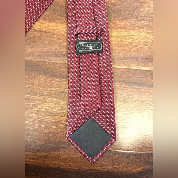 🌿SALE🌿BRUNO PIATELLI Roma Burgundy Pure Silk Handmade Necktie - Picture 3 of 9
